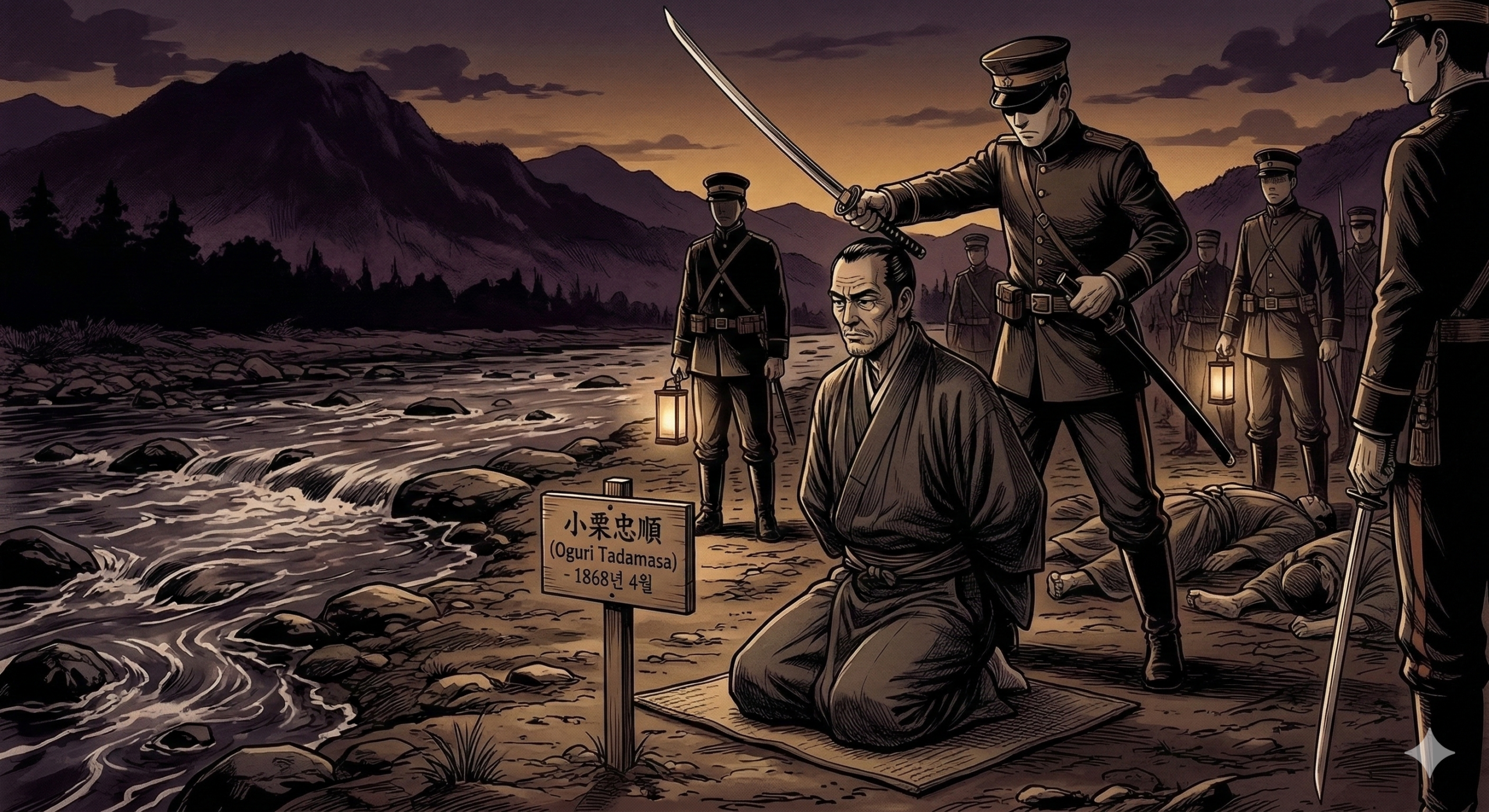 오구리 처형 장면