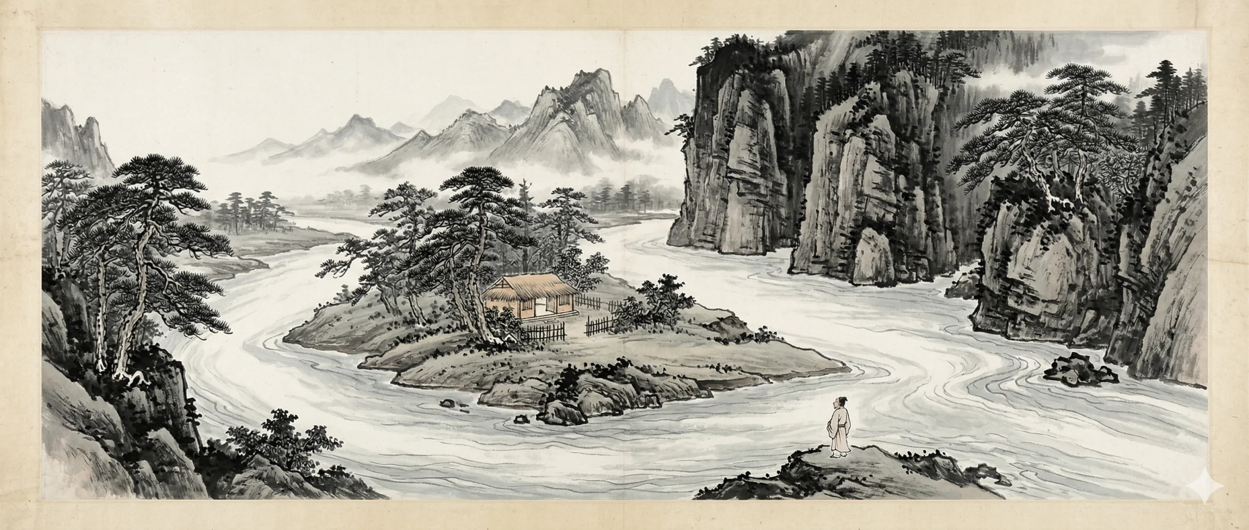 서강과 절벽에 둘러싸인 청령포에 선 단종